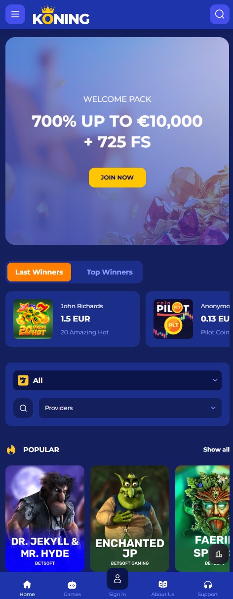Koning Casino spellen speelbaar op een mobiele telefoon